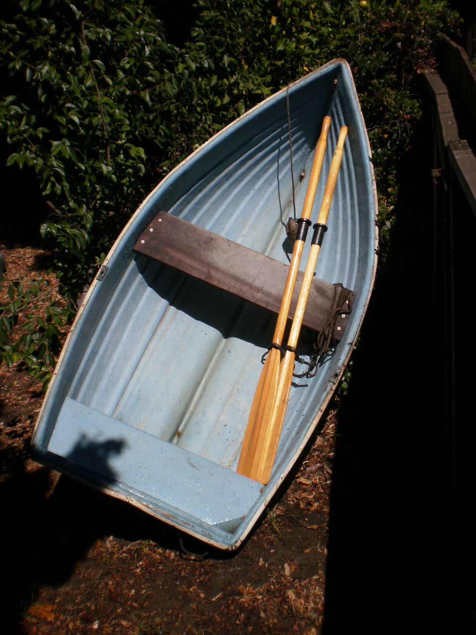 Fiberglass rowing dinghy